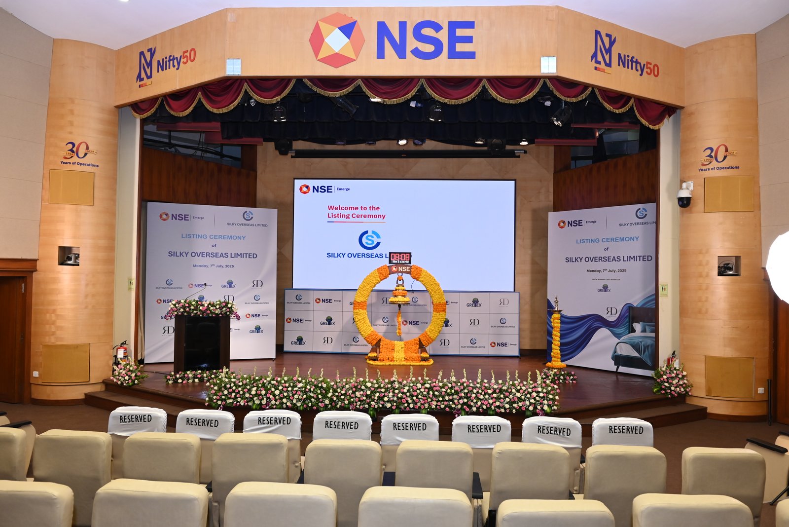 Silky Overseas Limited Listing Ceremony Photos