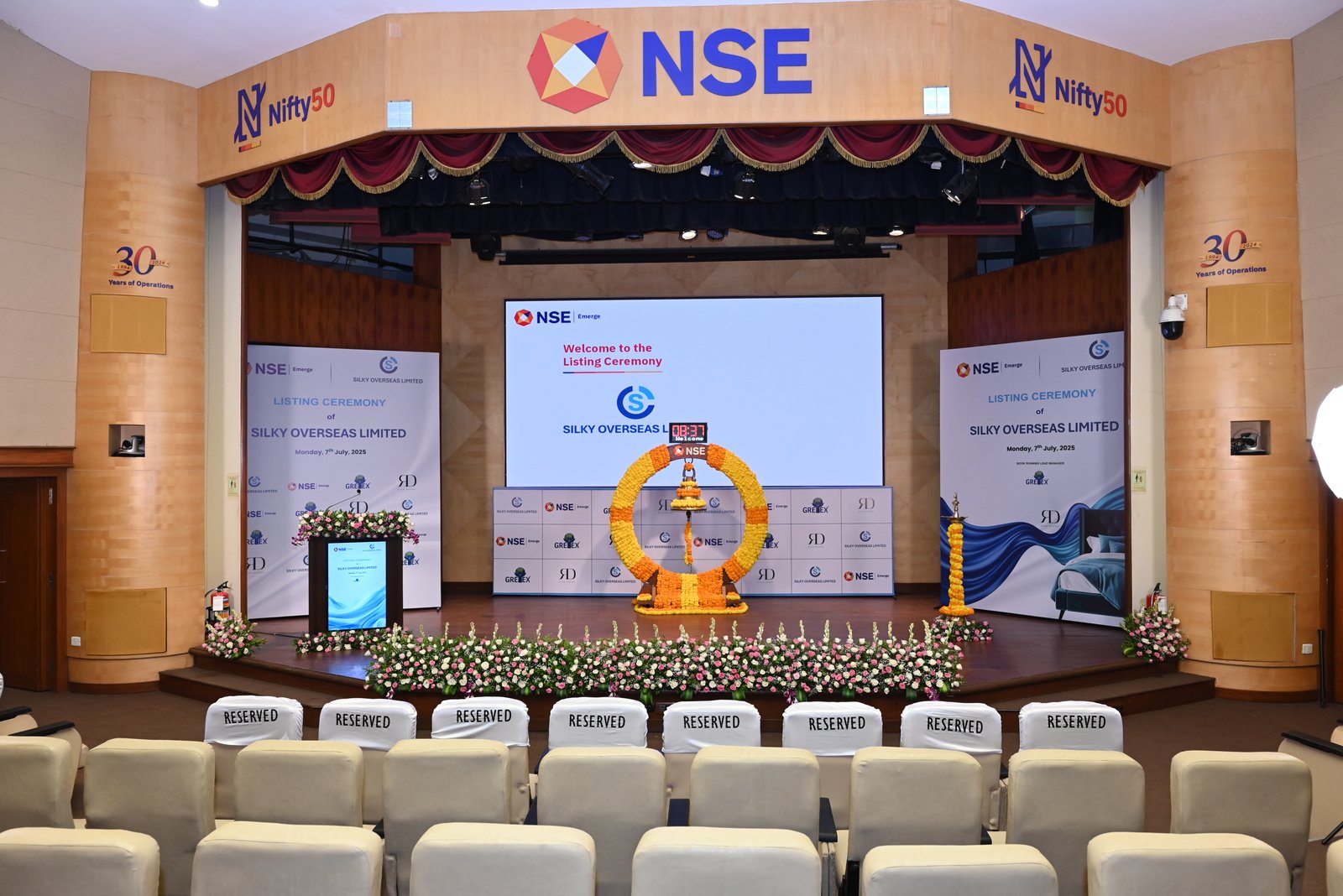 Silky Overseas Limited Listing Ceremony Photos