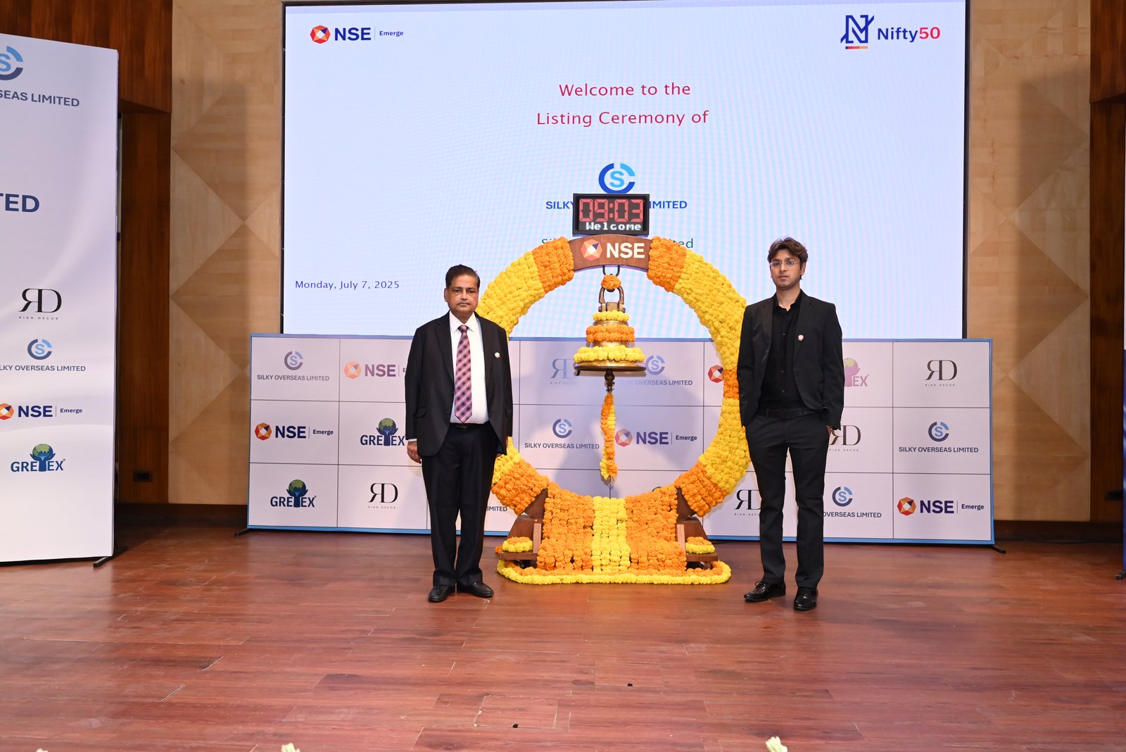 Silky Overseas Limited Listing Ceremony Photos